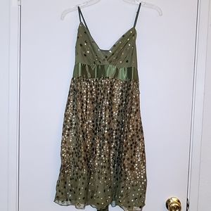 Ruby Rox Green and Gold Party Dress
